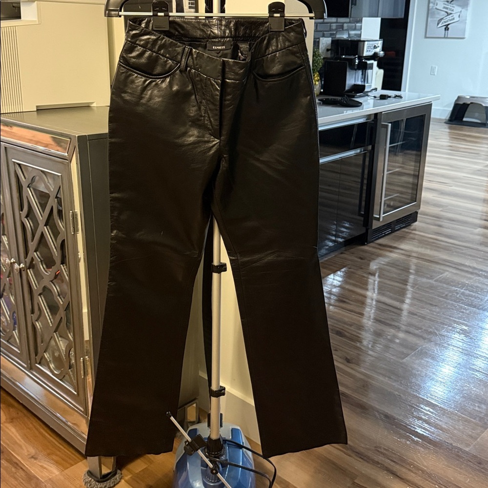 Express Black Leather Trousers